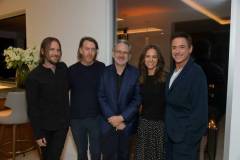 LOS ANGELES, CALIFORNIA - OCTOBER 20: (L-R) Kevin Ford, Chris Smith, Morgan Neville, Susan Downey and Robert Downey Jr. attend Netflix's Sr. Los Angeles Tastemaker at Ross House on October 20, 2022 in Los Angeles, California. (Photo by Charley Gallay/Getty Images for Netflix)