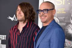 HOLLYWOOD, CALIFORNIA - NOVEMBER 04: Indio Falconer Downey and Robert Downey Jr. attend the special screening of "Sr." during the 2022 AFI Fest at TCL Chinese Theatre on November 04, 2022 in Hollywood, California. (Photo by Rodin Eckenroth/Getty Images)