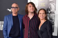 HOLLYWOOD, CALIFORNIA - NOVEMBER 04: (L-R) Robert Downey Jr., Indio Falconer Downey and Susan Downey attend the special screening of "Sr." during the 2022 AFI Fest at TCL Chinese Theatre on November 04, 2022 in Hollywood, California. (Photo by Rodin Eckenroth/Getty Images)