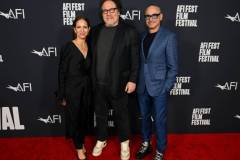 HOLLYWOOD, CALIFORNIA - NOVEMBER 04:  (L-R) Susan Downey, Jon Favreau, and Robert Downey Jr. attend the AFI Fest 2022: Special Screening Of ?Sr.? at TCL Chinese 6 Theatres on November 04, 2022 in Hollywood, California. (Photo by Michael Kovac/Getty Images for AFI)