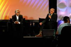 AUSTIN, TEXAS - MARCH 11: Hari Ravichandran and Robert Downey Jr. speak onstage at "Featured Session: Online Crime: An American Crisis" during the 2023 SXSW Conference and Festivals at Austin Convention Center on March 11, 2023 in Austin, Texas. (Photo by Sean Mathis/Getty Images for SXSW)