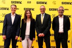 AUSTIN, TEXAS - MARCH 11: (L-R) Eric O'Neill, Maria Konnikova, Robert Downey Jr. and Hari Ravichandran attend the "Featured Session: Online Crime: An American Crisis" during the 2023 SXSW Conference and Festivals at Austin Convention Center on March 11, 2023 in Austin, Texas. (Photo by Sean Mathis/Getty Images for SXSW)