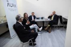AUSTIN, TEXAS - MARCH 11: (L-) Hari Ravichandran, Maria Konnikova, Eric O?Neill, and Robert Downey Jr. speak backstage before the 'Online Crime: An American Crisis' SXSW panel on March 11, 2023 in Austin, Texas. (Photo by Mat Hayward/Getty Images for Aura )