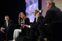 AUSTIN, TEXAS - MARCH 11: (L-R) Eric O'Neill, Maria Konnikova, Hari Ravichandran, and Robert Downey Jr. speak onstage during the 'Online Crime: An American Crisis' SXSW panel on March 11, 2023 in Austin, Texas. (Photo by Mat Hayward/Getty Images for Aura )