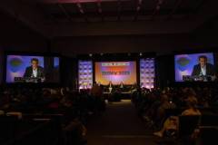 AUSTIN, TEXAS - MARCH 11: (L-R) Eric O'Neill, Maria Konnikova, Hari Ravichandran, and Robert Downey Jr. speak onstage during the 'Online Crime: An American Crisis' SXSW panel on March 11, 2023 in Austin, Texas. (Photo by Mat Hayward/Getty Images for Aura )