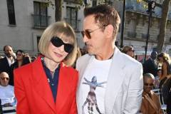 PARIS, FRANCE - OCTOBER 02: Editor-In-Chief of American Vogue and Chief Content Officer of Conde Nast Dame Anna Wintour and Robert Downey Jr. attend the Stella McCartney show during Paris Fashion Week Womenswear Spring/Summer 2024 on October 2, 2023 in Paris, France. (Photo by Dave Benett/Getty Images for Stella McCartney)