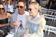 PARIS, FRANCE - OCTOBER 02: (L to R) Susan Downey, Robert Downey Jr. and Cate Blanchett attend the Stella McCartney show during Paris Fashion Week Womenswear Spring/Summer 2024 on October 2, 2023 in Paris, France. (Photo by Dave Benett/Getty Images for Stella McCartney)