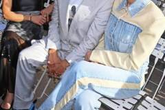 PARIS, FRANCE - OCTOBER 02: (L to R) Susan Downey, Robert Downey Jr. and Cate Blanchett attend the Stella McCartney show during Paris Fashion Week Womenswear Spring/Summer 2024 on October 2, 2023 in Paris, France. (Photo by Dave Benett/Getty Images for Stella McCartney)