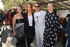PARIS, FRANCE - OCTOBER 02: (L to R) Susan Downey, Stella McCartney, Robert Downey Jr. and Julia Milner attend the Stella McCartney show during Paris Fashion Week Womenswear Spring/Summer 2024 on October 2, 2023 in Paris, France. (Photo by Dave Benett/Getty Images for Stella McCartney)