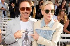 Robert Downey Jr. and Cate Blanchett at Stella McCartney Ready To Wear Spring 2024 held at March? Saxe-Breteuil on October 2, 2023 in Paris, France. (Photo by Swan Gallet/WWD via Getty Images)