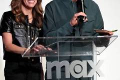 LOS ANGELES, CALIFORNIA - JUNE 16: (L-R) Susan Downey and Robert Downey Jr. speak onstage at Max's Downey's Dream Cars Tastemaker Event at Petersen Automotive Museum on June 16, 2023 in Los Angeles, California. (Photo by Jeff Kravitz/FilmMagic for Max)