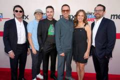 LOS ANGELES, CALIFORNIA - JUNE 16: (L-R) Jay Peterson, Dave Larzelere, Trevor Neuhoff, Robert Downey Jr., Susan Downey, and Kyle Wheeler attend Max's Downey's Dream Cars Tastemaker Event at Petersen Automotive Museum on June 16, 2023 in Los Angeles, California. (Photo by Jeff Kravitz/FilmMagic for Max)