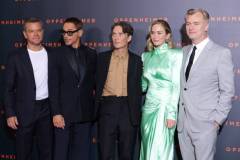 PARIS, FRANCE - JULY 11: Matt Damon, Robert Downey Jr, Cillian Murphy, Emily Blunt and Christopher Nolan attend the "Oppenheimer" premiere at Cinema Le Grand Rex on July 11, 2023 in Paris, France. (Photo by Pascal Le Segretain/Getty Images)