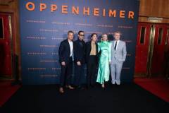 PARIS, FRANCE - JULY 11: Matt Damon, Robert Downey Jr., Cillian Murphy, Emily Blunt and Christopher Nolan attend the "Oppenheimer" premiere at Cinema Le Grand Rex on July 11, 2023 in Paris, France. (Photo by Pierre Suu/WireImage)