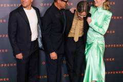 PARIS, FRANCE - JULY 11: Matt Damon, Robert Downey Jr., Cillian Murphy, and Emily Blunt attend the "Oppenheimer" premiere at Cinema Le Grand Rex on July 11, 2023 in Paris, France. (Photo by Pierre Suu/WireImage)