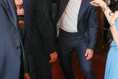 PARIS, FRANCE - JULY 11: Robert Downey Jr. and Matt Damon attend the "Oppenheimer" premiere at Cinema Le Grand Rex on July 11, 2023 in Paris, France. (Photo by Pierre Suu/WireImage)