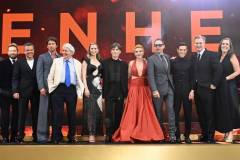 LONDON, ENGLAND - JULY 13: (L to R) Kenneth Branagh, Matt Damon, Josh Hartnett, Tom Conti, Emily Blunt, Cillian Murphy, Florence Pugh, Robert Downey Jr., Rami Malek, Christopher Nolan and Emma Thomas attend UK Premiere of "Oppenheimer" at the Odeon Luxe Leicester Square on July 13, 2023 in London, England. (Photo by Alan Chapman/Dave Benett/WireImage)