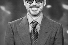 LONDON, ENGLAND - JULY 13: (EDITORS NOTE: Image has been converted to black and white.) Robert Downey Jr attends the "Oppenheimer" UK Premiere at Odeon Luxe Leicester Square on July 13, 2023 in London, England. (Photo by Samir Hussein/WireImage)