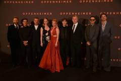 LONDON, ENGLAND - JULY 13: Kenneth Branagh, Rami Malek, Matt Damon, Emily Blunt, Florence Pugh, Cillian Murphy, Christopher Nolan, Robert Downey Jr. and Josh Hartnett  attend the UK Premiere of "Oppenheimer" at Odeon Luxe Leicester Square on July 13, 2023 in London, England. (Photo by Eamonn M. McCormack/Getty Images for Universal Pictures )