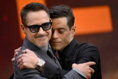 LONDON, ENGLAND - JULY 13: Robert Downey Jr. and Rami Malek attend the "Oppenheimer" UK Premiere at Odeon Luxe Leicester Square on July 13, 2023 in London, England. (Photo by Gareth Cattermole/Getty Images)