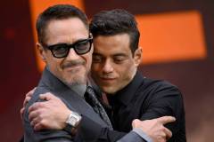 LONDON, ENGLAND - JULY 13: Robert Downey Jr. and Rami Malek attend the "Oppenheimer" UK Premiere at Odeon Luxe Leicester Square on July 13, 2023 in London, England. (Photo by Gareth Cattermole/Getty Images)
