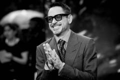 LONDON, ENGLAND - JULY 13: (EDITORS NOTE: Image has been converted to black and white) Robert Downey Jr. attends the "Oppenheimer" UK Premiere at Odeon Luxe Leicester Square on July 13, 2023 in London, England. (Photo by Joe Maher/WireImage)