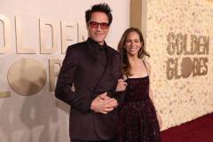 Robert Downey Jr. and Susan Downey at the 81st Golden Globe Awards held at the Beverly Hilton Hotel on January 7, 2024 in Beverly Hills, California. (Photo by Christopher Polk/Golden Globes 2024/Golden Globes 2024 via Getty Images)