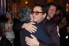 Mark Ruffalo, Robert Downey Jr. and Bradley Cooper at the 81st Golden Globe Awards held at the Beverly Hilton Hotel on January 7, 2024 in Beverly Hills, California. (Photo by Rich Polk/Golden Globes 2024/Golden Globes 2024 via Getty Images)