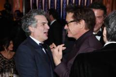 Mark Ruffalo and Robert Downey Jr. at the 81st Golden Globe Awards held at the Beverly Hilton Hotel on January 7, 2024 in Beverly Hills, California. (Photo by Rich Polk/Golden Globes 2024/Golden Globes 2024 via Getty Images)