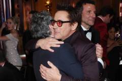 Mark Ruffalo and Robert Downey Jr. at the 81st Golden Globe Awards held at the Beverly Hilton Hotel on January 7, 2024 in Beverly Hills, California. (Photo by Rich Polk/Golden Globes 2024/Golden Globes 2024 via Getty Images)