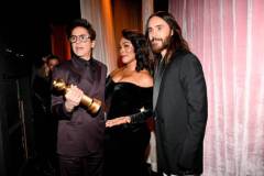 Robert Downey Jr., Angela Bassett and Jared Leto at the 81st Golden Globe Awards held at the Beverly Hilton Hotel on January 7, 2024 in Beverly Hills, California. (Photo by Michael Buckner/Golden Globes 2024/Golden Globes 2024 via Getty Images)