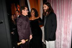 Robert Downey Jr., Angela Bassett and Jared Leto at the 81st Golden Globe Awards held at the Beverly Hilton Hotel on January 7, 2024 in Beverly Hills, California. (Photo by Michael Buckner/Golden Globes 2024/Golden Globes 2024 via Getty Images)