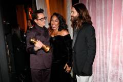 Robert Downey Jr., Angela Bassett and Jared Leto at the 81st Golden Globe Awards held at the Beverly Hilton Hotel on January 7, 2024 in Beverly Hills, California. (Photo by Michael Buckner/Golden Globes 2024/Golden Globes 2024 via Getty Images)