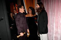 Robert Downey Jr., Angela Bassett and Jared Leto at the 81st Golden Globe Awards held at the Beverly Hilton Hotel on January 7, 2024 in Beverly Hills, California. (Photo by Michael Buckner/Golden Globes 2024/Golden Globes 2024 via Getty Images)