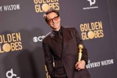 Robert Downey Jr. poses with the award for Best Performance by a Male Actor in a Supporting Role in any Motion Picture for "Oppenheimer" at the 81st Golden Globe Awards held at the Beverly Hilton Hotel on January 7, 2024 in Beverly Hills, California. (Photo by John Salangsang/Golden Globes 2024/Golden Globes 2024 via Getty Images)