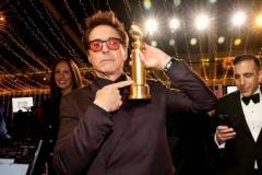 Robert Downey Jr. at the viewing party for the 81st Golden Globe Awards held at the Beverly Hilton Hotel on January 7, 2024 in Beverly Hills, California. (Photo by Tommaso Boddi/Golden Globes 2024/Golden Globes 2024 via Getty Images)