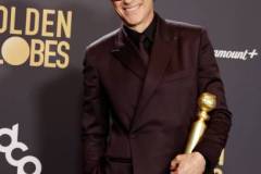 BEVERLY HILLS, CALIFORNIA - JANUARY 07: Robert Downey Jr., winner of the Best Performance by a Male Actor in a Supporting Role in any Motion Picture award for "Oppenheimer," poses in the press room during the 81st Annual Golden Globe Awards at The Beverly Hilton on January 07, 2024 in Beverly Hills, California. (Photo by Amy Sussman/Getty Images)