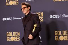 BEVERLY HILLS, CALIFORNIA - JANUARY 07: Robert Downey Jr., winner of the Best Performance by a Male Actor in a Supporting Role in any Motion Picture award for "Oppenheimer," poses in the press room during the 81st Annual Golden Globe Awards at The Beverly Hilton on January 07, 2024 in Beverly Hills, California. (Photo by Matt Winkelmeyer/WireImage)