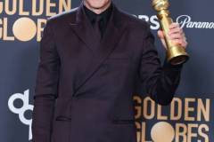 BEVERLY HILLS, CALIFORNIA - JANUARY 7: Robert Downey Jr poses in the press room during the 81st Annual Golden Globe Awards at The Beverly Hilton on January 7, 2024 in Beverly Hills, California. (Photo by Steve Granitz/FilmMagic)