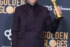 BEVERLY HILLS, CALIFORNIA - JANUARY 7: Robert Downey Jr poses in the press room during the 81st Annual Golden Globe Awards at The Beverly Hilton on January 7, 2024 in Beverly Hills, California. (Photo by Steve Granitz/FilmMagic)