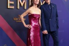 LOS ANGELES, CA - September 15, 2024 -  (L-R) Robert Downey and Susan Downey arriving at the 76th Primetime Emmy Awards at the Peacock Theater on Sunday, September 15, 2024 (Myung J. Chun/ Los Angeles Times via Getty Images)