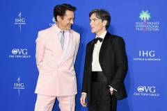 Robert Downey Jr. and Cillian Murphy at the 2024 Palm Springs International Film Festival Film Awards held at the Palm Springs Convention Center on January 4, 2024 in Palm Springs, California. (Photo by Gilbert Flores/Variety via Getty Images)