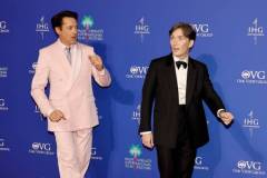 PALM SPRINGS, CALIFORNIA - JANUARY 04: (L-R) Robert Downey Jr. and Cillian Murphy attend the 2024 Palm Springs International Film Festival Film Awards at Palm Springs Convention Center on January 04, 2024 in Palm Springs, California. (Photo by Kevin Winter/Getty Images)