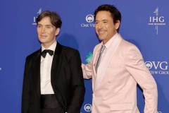 PALM SPRINGS, CALIFORNIA - JANUARY 04: (L-R) Cillian Murphy and Robert Downey Jr. attend the 2024 Palm Springs International Film Festival Film Awards at Palm Springs Convention Center on January 04, 2024 in Palm Springs, California. (Photo by Kevin Winter/Getty Images)