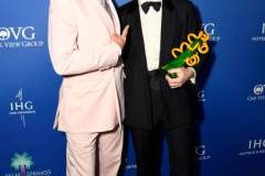 PALM SPRINGS, CALIFORNIA - JANUARY 04: (L-R) Robert Downey Jr. and Cillian Murphy, winner of the Desert Palm Achievement Award for "Oppenheimer," poses backstage during the 35th Annual Palm Springs International Film Awards at Palm Springs Convention Center on January 04, 2024 in Palm Springs, California. (Photo by Presley Ann/Getty Images for Palm Springs International Film Society)