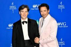 PALM SPRINGS, CALIFORNIA - JANUARY 04: Cillian Murphy and Robert Downey Jr. arrive at the 2024 Palm Springs International Film Festival Film Awards at the Palm Springs Convention Center on January 04, 2024 in Palm Springs, California. (Photo by Jerod Harris/FilmMagic)