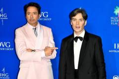 PALM SPRINGS, CALIFORNIA - JANUARY 04: Robert Downey Jr. and Cillian Murphy arrive at the 2024 Palm Springs International Film Festival Film Awards at the Palm Springs Convention Center on January 04, 2024 in Palm Springs, California. (Photo by Jerod Harris/FilmMagic)