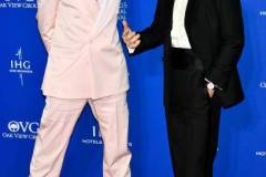 PALM SPRINGS, CALIFORNIA - JANUARY 04: Robert Downey Jr. and Cillian Murphy arrive at the 2024 Palm Springs International Film Festival Film Awards at the Palm Springs Convention Center on January 04, 2024 in Palm Springs, California. (Photo by Jerod Harris/FilmMagic)