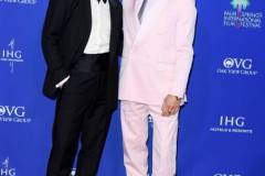 PALM SPRINGS, CALIFORNIA - JANUARY 04: Cillian Murphy and Robert Downey Jr arrives at the 2024 Palm Springs International Film Festival Film Awards at Palm Springs Convention Center on January 04, 2024 in Palm Springs, California. (Photo by Steve Granitz/FilmMagic,)