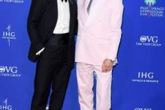 PALM SPRINGS, CALIFORNIA - JANUARY 04: Cillian Murphy and Robert Downey Jr arrives at the 2024 Palm Springs International Film Festival Film Awards at Palm Springs Convention Center on January 04, 2024 in Palm Springs, California. (Photo by Steve Granitz/FilmMagic,)